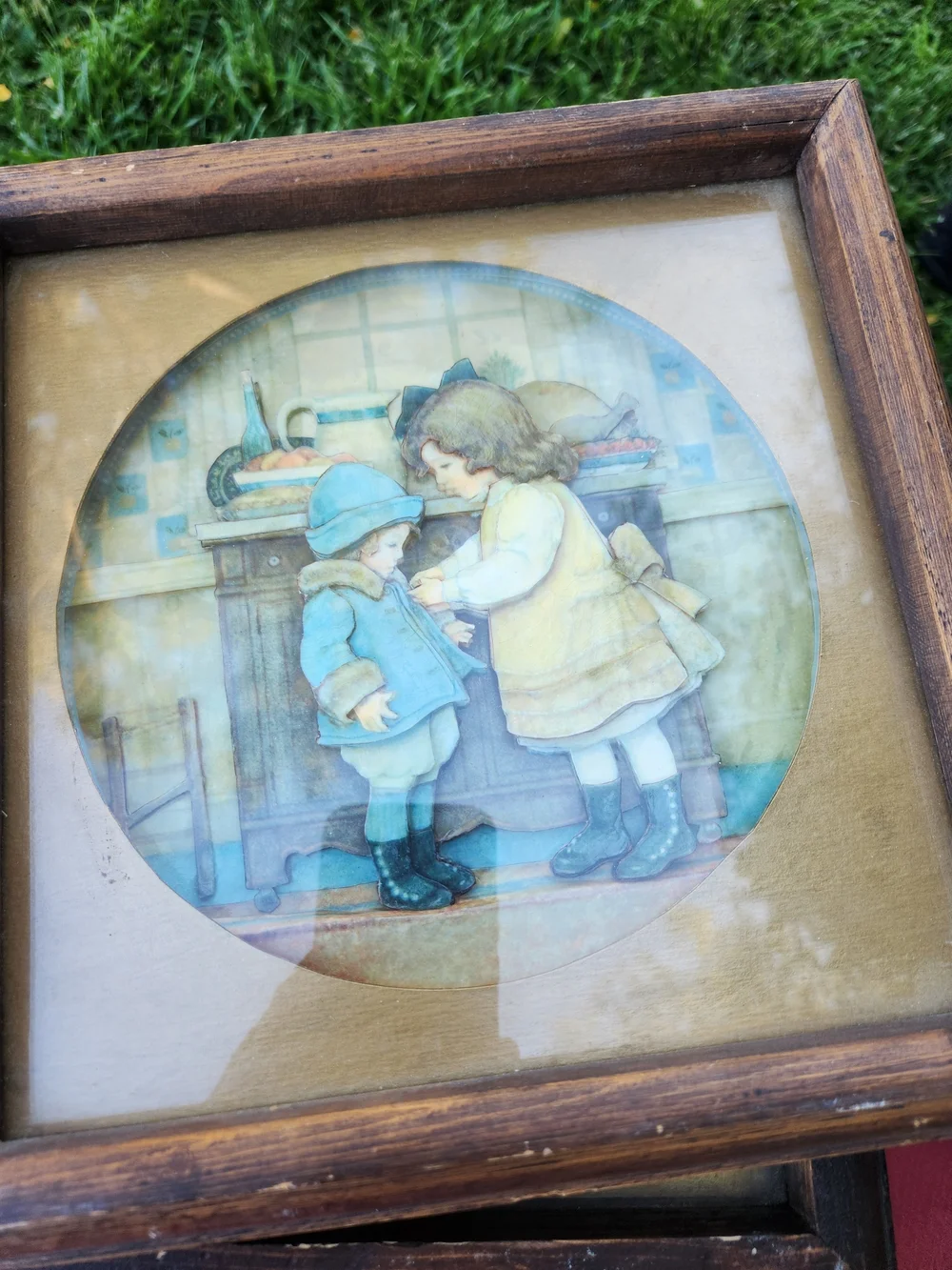 3D Paper Tole  Vintage Children Scene